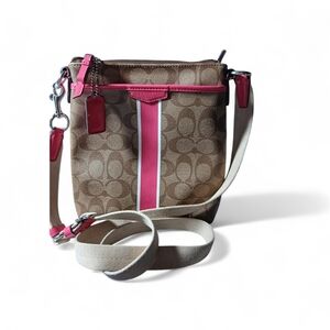 Coach Tan and Pink Crossbody Bag